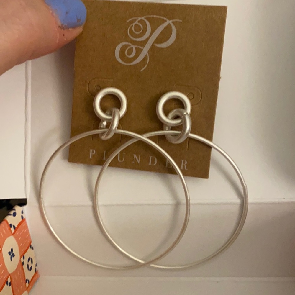 Brand new in box silver earrings